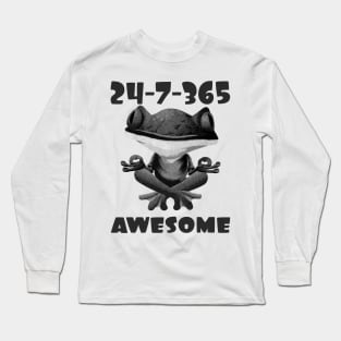 Cool Gray scale Frog, Awesome 24/7/365 Long Sleeve T-Shirt